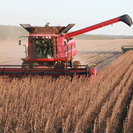 Farmers harvest soybeans in Heilongjiang province, in China’s northeast. The country is seeking to diversify suppliers, and it’s also increasing domestic production. Photo: Xinhua