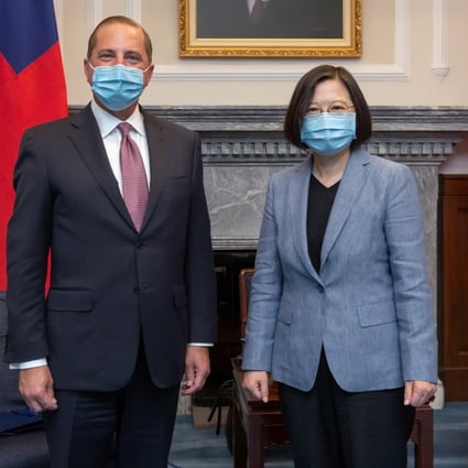 US Secretary of Health and Human Services Alex Azar and Taiwan President Tsai Ing-wen met earlier this month. Photo: Reuters