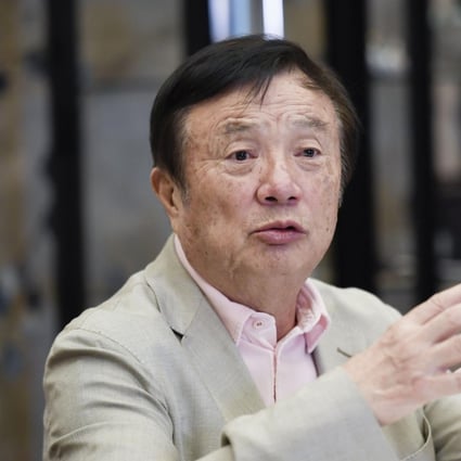 Ren Zhengfei, chief executive officer of Huawei Technologies, is interviewed in Shenzhen, southern China, on Oct. 16, 2019. Photo: Kyodo