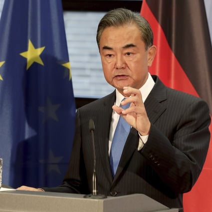 China’s Foreign Minister Wang Yi in Berlin on Tuesday. Photo: EPA-EFE
