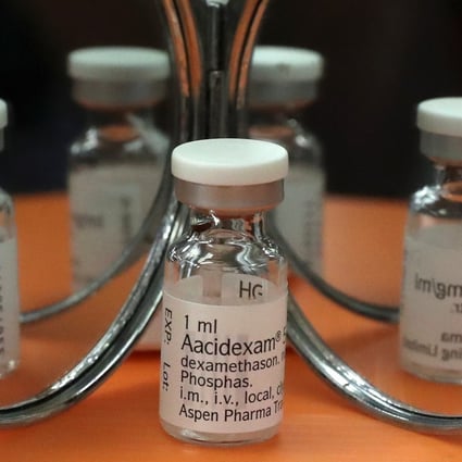 An ampoule of dexamethasone, one of the drugs in a newly recommended course of treatment that could reduce mortality in the most severe cases of Covid-19. Photo: Reuters