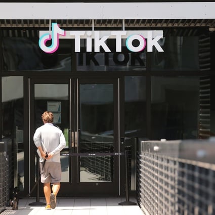 The TikTok logo is displayed in front of the ByteDance-owned short video-sharing service’s office in Culver City, California, on August 27. Photo: Agence France-Presse