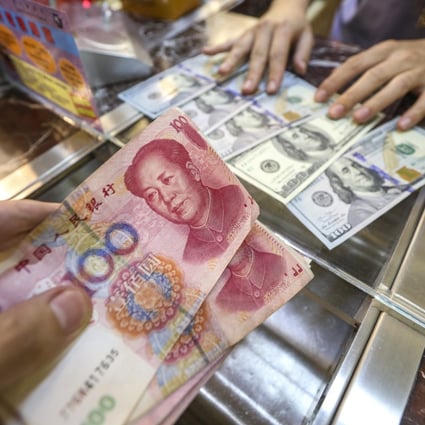 Trading at around 6.83, the yuan stands at its strongest level against the US dollar in a year. An upwards slope in the figure indicates a depreciation in the value of the yuan, while a downward slope indicates yuan appreciation. Photo: Roy Issa