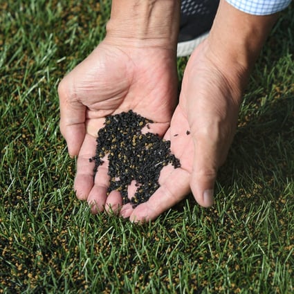 The infill used in artificial turf is usually made from used tyres, and contains a range of chemicals which can adversely affect the environment and human health. Photo: Xiaomei Chen