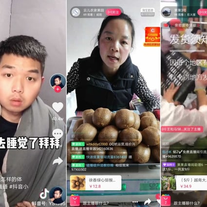 Live streaming has surged in popularity in a post-coronavirus China. Image: Douyin, Taobao
