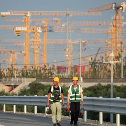 Construction cranes engulf the landscape of the Xiongan New Area’s Rongdong residential zone, which could eventually be home to about 170,000 people. Photo: Simon Song