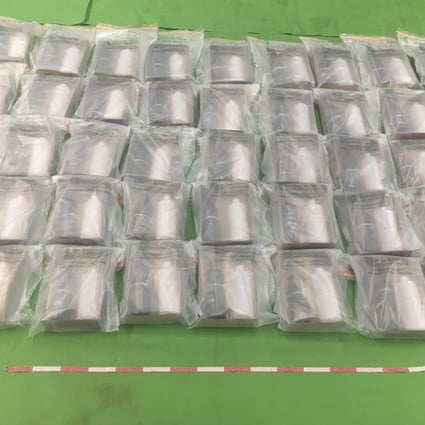 Hong Kong customs seized about 31kg of suspected liquid cocaine hidden in wine bottles at the airport on September 7. Photo: Handout