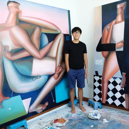 Singaporean painter Alvin Ong is usually based in London but ended up extending his stay in Singapore as the pandemic worsened. During his isolation period, he completed a series of paintings for a solo exhibition at Sydney’s Yavuz Gallery in May. Photo: Alvin Ong
