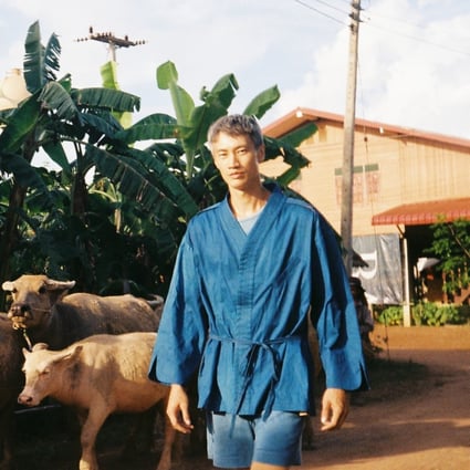Model-turned-designer Philip Huang in the Thai countryside. A New Yorker, he and his London-raised Thai wife founded their fashion brand after discovering homespun natural-dyed indigo cloth in rural Thailand. They marry it with modern designs inspired by art and movies. Photo: courtesy of Philip Huang