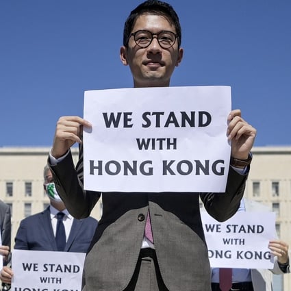 Activist Nathan Law outside the Italian Ministry of Foreign Affairs. Photo: EPA-EFE