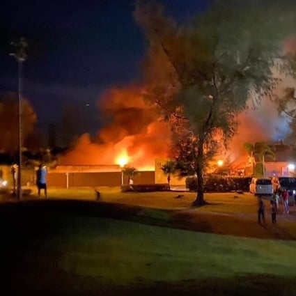 The fire broke out at the Discovery Bay golf club on Monday night. Photo: Handout