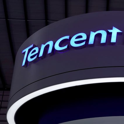 A Tencent sign is seen at the World Internet Conference in Wuzhen, Zhejiang, in October 2019. Photo: Reuters