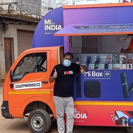 The new Mi store on wheels reaches customers in rural India. Photo: Handout