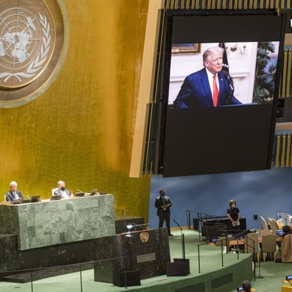 US President Donald Trump’s prerecorded address to the 75th General Assembly of the United Nations has attracted a strong response from China. Photo: Handout