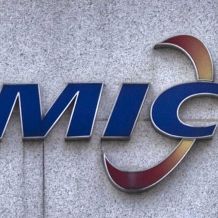 A SMIC company logo is seen at a factory in Shanghai. Photo: EPA