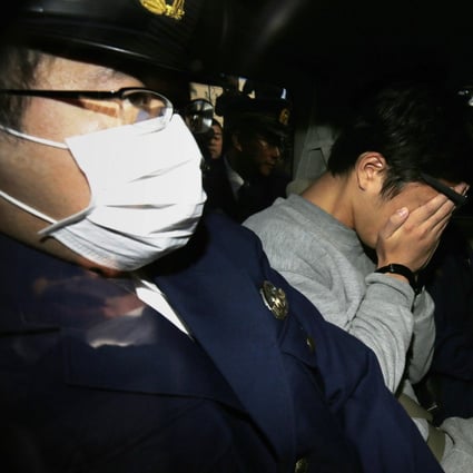 Murder suspect Takahiro Shiraishi (centre) sexually assaulted all the female victims. Photo: AFP