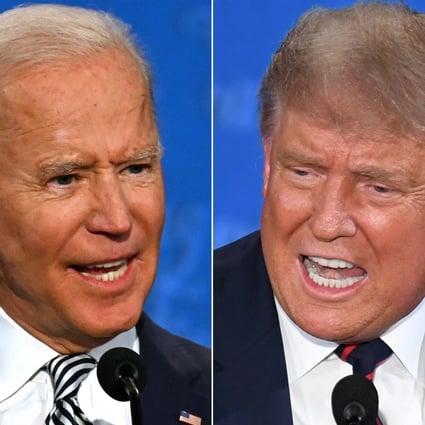 Democratic presidential candidate and former US vice-president Joe Biden (left) and President Donald Trump speak during the first presidential debate. Photo: AFP