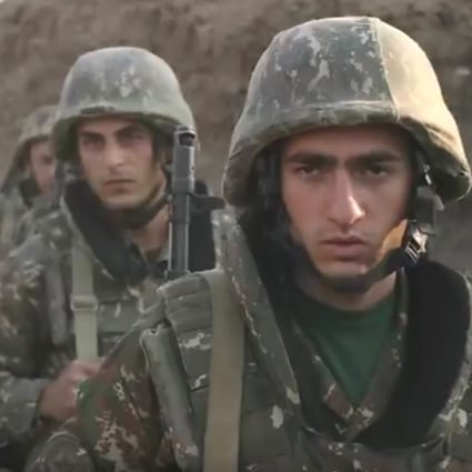 Armenian soldiers in the self-proclaimed Nagorno-Karabakh Republic (also known as Artsakh). Photo: AFP