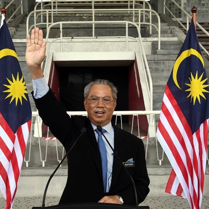 Prime Minister Muhyiddin Yassin during his televised speech at the Merdeka Stadium ahead of Malaysia’s 63rd National Day in August. Photo: Ihsan Pejabat Perdana Menteri/Pm/Bernama/dpa