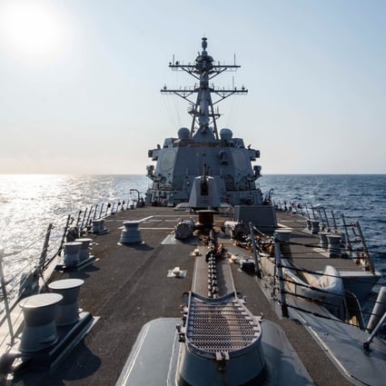 The guided-missile destroyer USS McCampbell transits the Taiwan Strait. Photo: US Navy/Handout