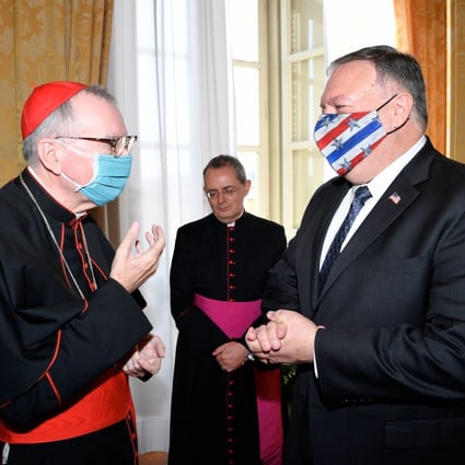 Cardinal Pietro Parolin meets US Secretary of State Mike Pompeo at the Vatican. Photo: AFP