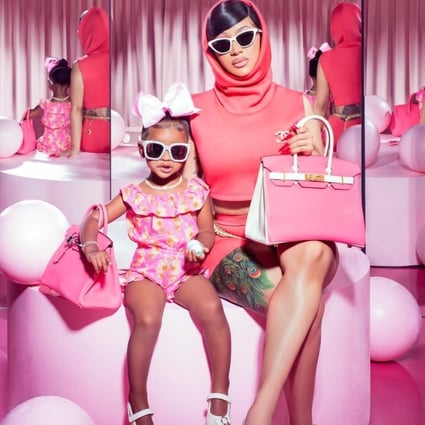 Cardi B and daughter Kulture sporting matching Hermès Birkin handbags. Photo: @iamcardib/Instagram