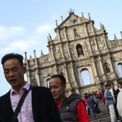 Tourists at the Ruins of St. Paul's site in Macau on 12 December 2019. Photo: Nora Tam