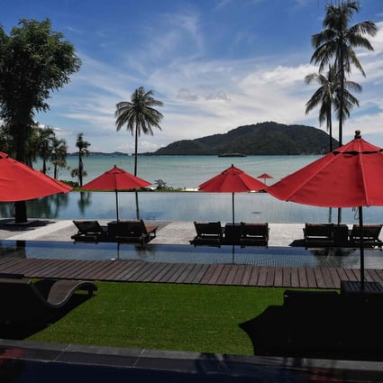 An empty pool at the luxury Vijitt Resort in Phuket. Photo: AFP