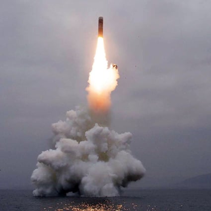 A submarine-launched ballistic missile pictured in an undisclosed location by North Korea‘s Central News Agency last October. South Korea wants nuclear-powered submarines to counter the nuclear-armed North. Photo: Reuters