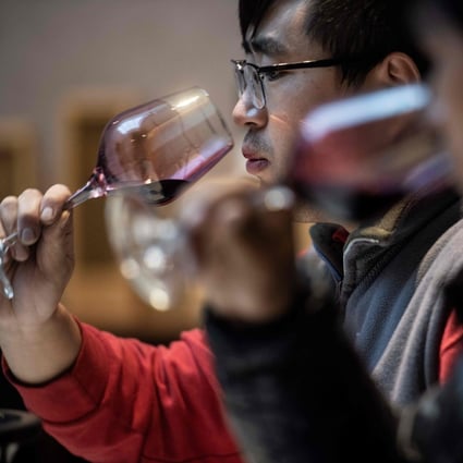 Sommeliers sample wine at the Ao Yun vineyards in China’s Yunnan province. Photo: Fred Dufour/AFP
