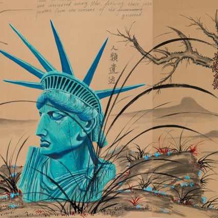 Detail from July Coming Daily, an artwork commissioned by the Asia Society from Chinese artist Sun Xun for its exhibition “We Do Not Dream Alone”, a showcase of Asian art at its New York museum. Sun’s work refers to the inclusion of Confucian philosophy in the American Declaration of Independence. Photo: Asia Society/Sun Xun