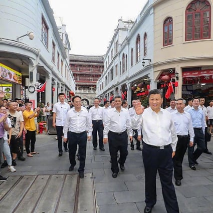 Xi Jinping visits the city of Chaozhou on Monday. Photo: Xinhua