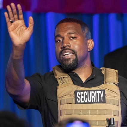 Kanye West making his first presidential campaign appearance in July. File photo: AP