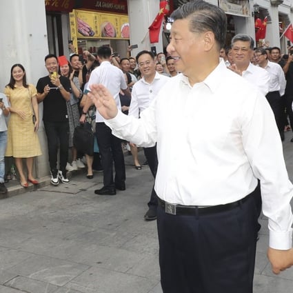 President Xi Jinping began an inspection tour of Guangdong province on Monday ahead of Wednesday’s 40th celebration for Shenzhen’s special economic zone. Photo: Xinhua