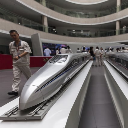 Models of high-speed trains in Qingdao, China. Photo: EPA