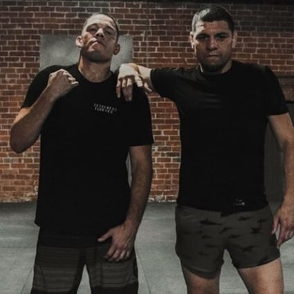 UFC fighters Nate and Nick Diaz pose after a training session. Photo: Instagram / Nate Diaz