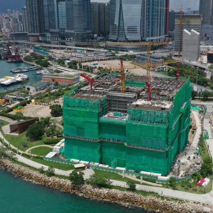 Aerial view of the Hong Kong Palace Museum, which is under construction at the West Kowloon Cultural District. Photo: Winson Wong