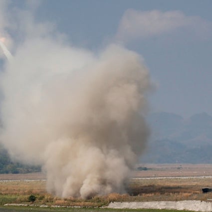 A High Mobility Artillery Rocket System (HIMARS) is tested during a military exercise. Photo: Reuters