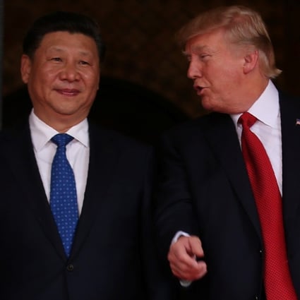 US President Donald Trump talks with Chinese President Xi Jinping as Xi arrives for dinner at the start of their summit at Trump’s Mar-a-Lago estate in West Palm Beach, Florida in April 2017. Photo: Reuters