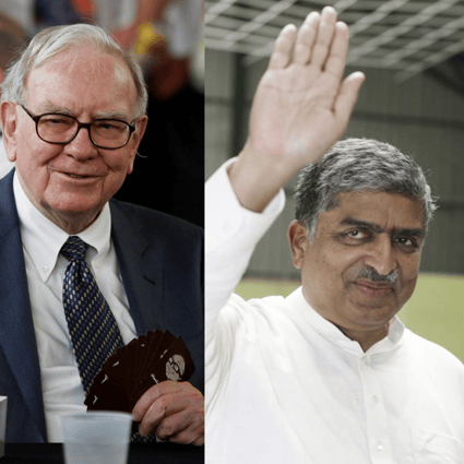 Notable billionaires who have pledged to give the bulk of their wealth to good causes include Warren Buffett and Nandan Nilekani. Photo: Reuters