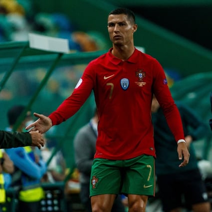 Portugal’s Cristiano Ronaldo is now recovering at home in leaves the pitch during the international friendly soccer match between Portugal and Spain at the Jose Alvalade Stadium.