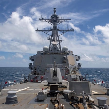 The USS Mustin, a guided-missile destroyer, conducts routine operations in the East China Sea in August. Washington sees the Taiwan Strait as part of international waters. Photo: US Navy handout