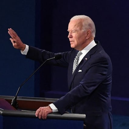 US President Donald Trump, left, and Democratic presidential nominee Joe Biden speak during the first presidential debate in Cleveland on September 29. If Trump loses next month’s election, he and his staff could be tempted to engage in scorched-earth tactics on their way out of the White House. Photo: TNS
