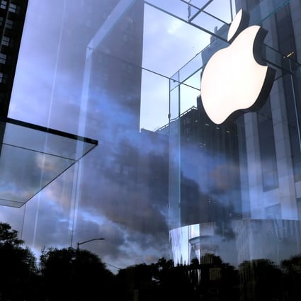 The Apple Inc. logo is seen hanging at the entrance to the Apple store on 5th Avenue in Manhattan, New York, US, October 16, 2019. Photo: Reuters