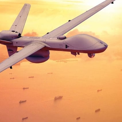 An artist’s impression of a General Atomics Aeronautical Systems‘ SeaGuardian drone in flight. Photo: Handout/General Atomics Aeronautical Systems