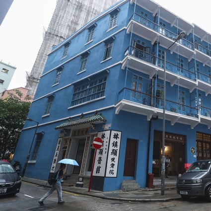 Exterior view of Blue House in Wan Chai. The Blue House cluster, three 20th century shophouse blocks (Blue House, Yellow House, and Orange House), won top honours in the 2017 Unesco Asia-Pacific Awards for Cultural Heritage Conservation. Photo: Nora Tam