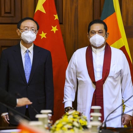 Chinese diplomat Yang Jiechi met Sri Lankan Prime Minister Mahinda Rajapaksa in Colombo last week. Photo: AFP