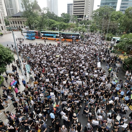 Hong Kong teachers hold a rally for withdrawal of a controversial extradition bill in August 2019. Photo: Dickson Lee
