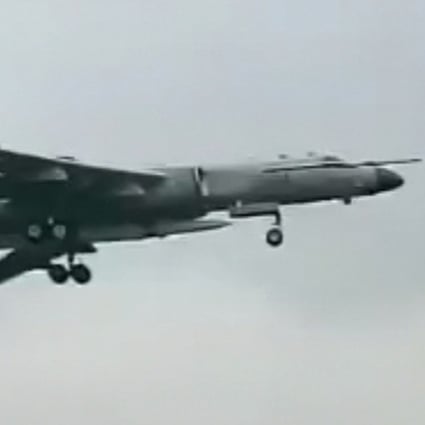 A still from a video purportedly showing a Chinese H-6N strategic bomber carrying the new missile. Photo: Weibo