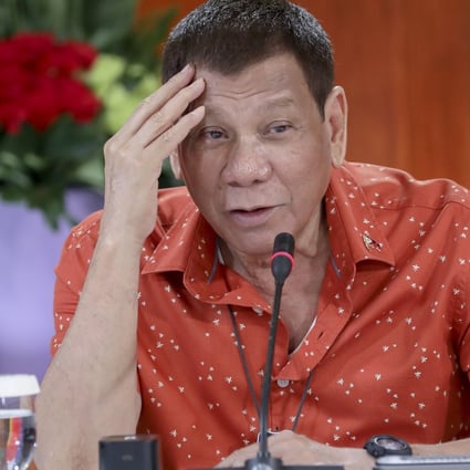Philippine President Rodrigo Duterte is seen during a meeting at the Malacanang presidential palace in Manila. He later said that unless decisive action is taken, drugs will endanger the security of the state. Photo: AP